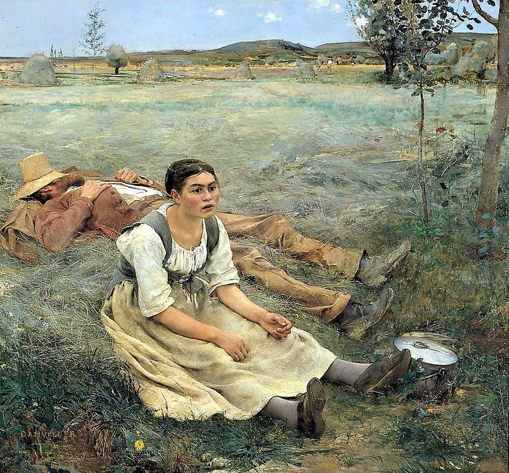 a painting of a woman sitting on the ground