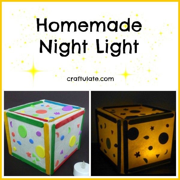 the homemade night light is made out of paper and has polka dot designs on it