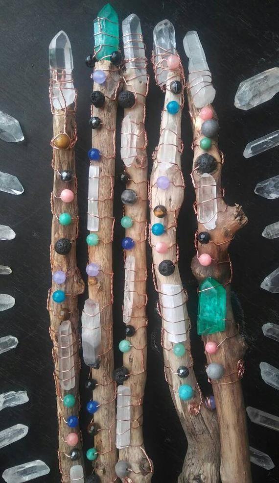 Wands Wire Wrapped Crystal Driftwood Magic Healing and | Etsy Crystal Wand Diy, Wand Diy, Magic Healing, Crystal Wands, Wooden Wand, Witch Wand, Pagan Crafts, Magic Crafts, Diy Wand