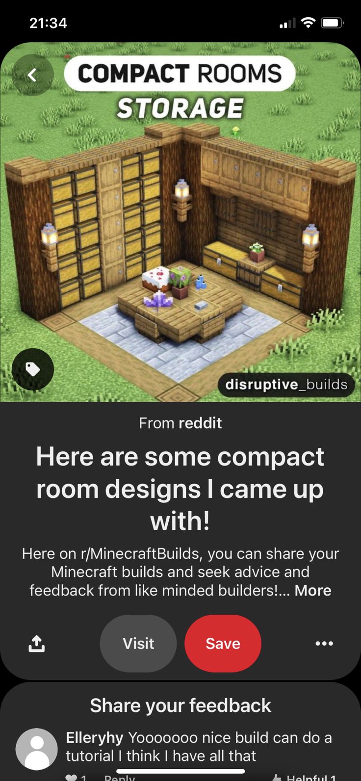 the app is showing an image of a room with furniture and other items in it