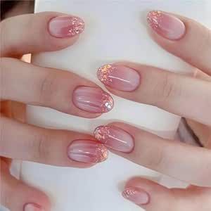 Temporary Nail Art Designs, Short 2024 Nails, Korean Art Nails, Inspo For Nails, Nail Art Kuku Sehat, Short Nails Nail Art Simple, Temporary Nail Extensions, Debut Nails, Cute Natural Nails