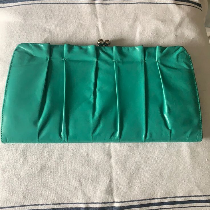 Flawless Leather Hobo Handbag, Never Used. Green Clutch Wallets For Formal Occasions, Elegant Green Pouch Wallet, Elegant Green Clutch Wallet, Green Clutch For Shopping, Elegant Green Clutch For Shopping, Gold Clutch Purse, Hobo Wallet, Leather Hobo Handbags, Hobo Handbag