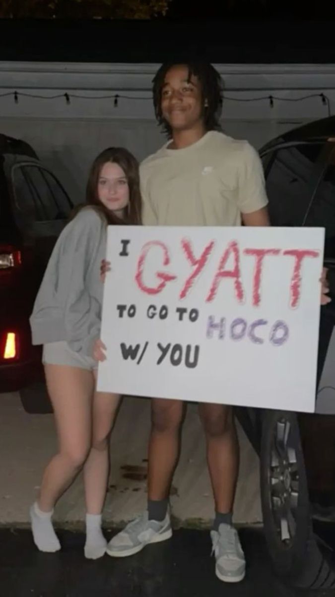 …. It’s cute tho, but it’s interesting Best Friend Hoco Proposal Ideas, Silly Hoco Proposals, I’ve Gyatt To Go To Hoco With You, Prom Posters For Best Friends, Hoco Funny Proposals Ideas, Cute Prom Posals For Her, Will You Go To The Dance With Me, Brent Faiyaz Promposal, Friends Hoco Poster