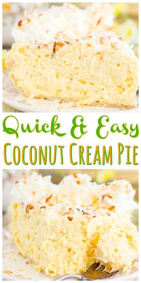 this quick and easy coconut cream pie is the perfect dessert for st patrick's day