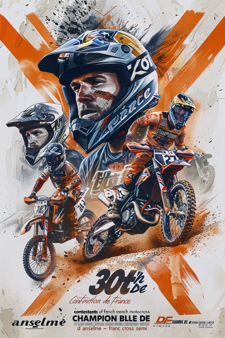 #FrenchMotocross #EventPoster #DirtBikeRacing #VibrantDesign #MotocrossCompetition #TheCandie Motorcycle Event Poster, Motocross Design Graphics, Motocross Poster Design, Motorbike Poster Design, Motorcycle Racing Aesthetic, Bike Poster Design, Motocross Poster, Bike Race Poster, Sports Poster Design