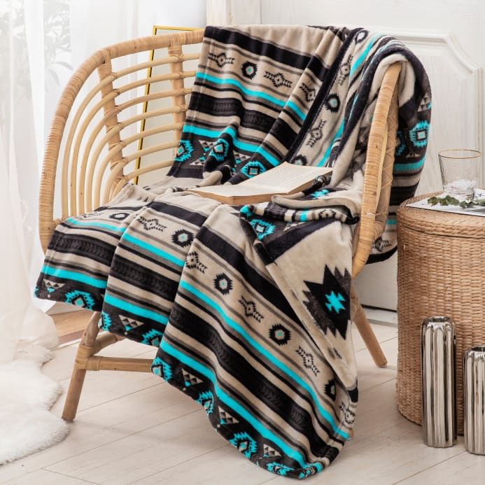 Stella Aztec Throw Blanket - Brown - Throw Blanket Western Cabin, Country Room, Western Blankets, Brown Throw Blanket, Yarn Ideas, Western Bedroom, Pool Coping, Silk Touch, Counter Height Dining Sets