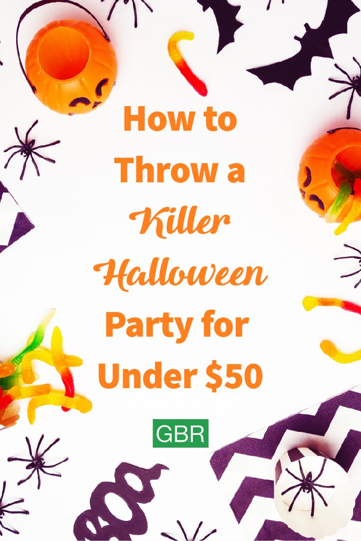 halloween decorations with text overlay how to throw a killer halloween party for under $ 50