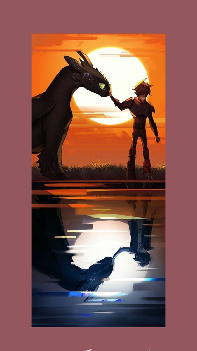 an image of a man holding the hand of a dragon in front of a sunset