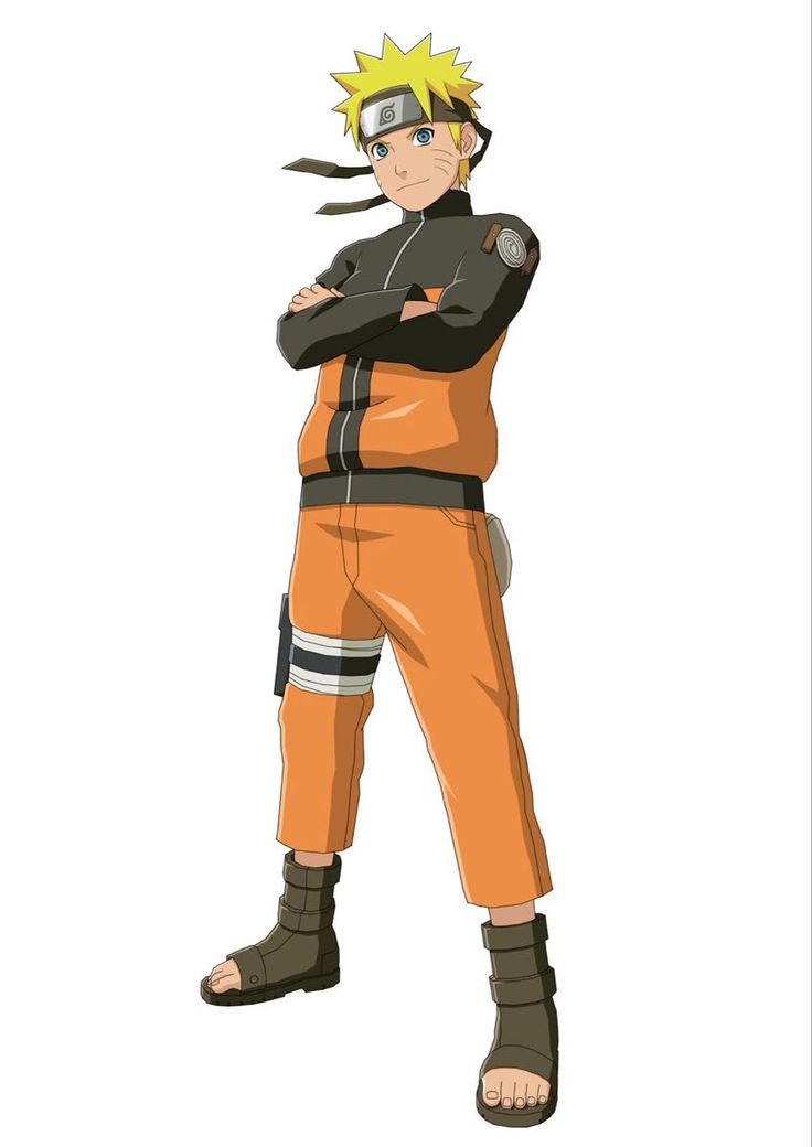 the character naruto is standing with his arms crossed