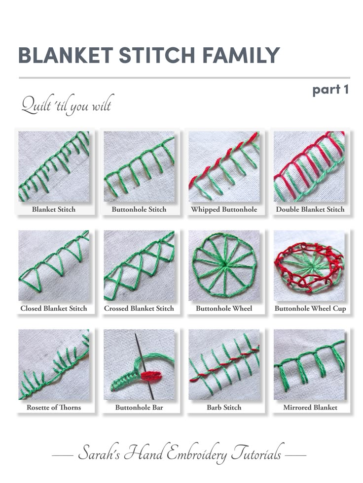 the instructions for how to make a blanket stitch family