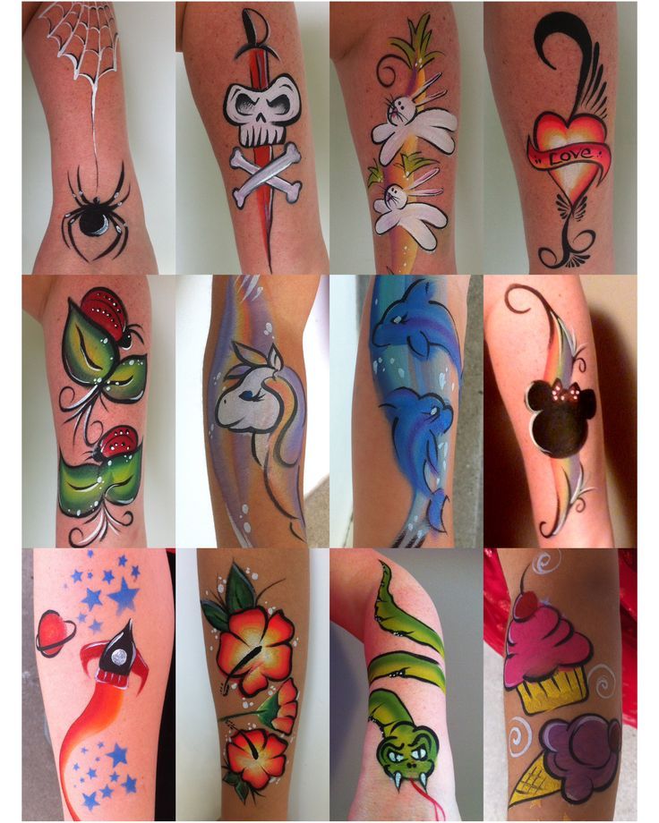 Simple Face Painting, Painting Tattoos, Face Painting Tutorials, Arm Painting, Leg Painting, Arm Art, Face Painting Easy, Face Paint Makeup, Kids Face Paint