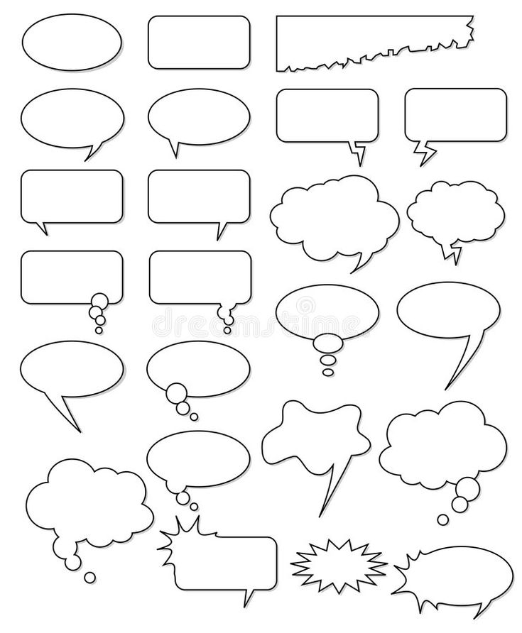 a set of speech bubbles with different shapes and sizes on white background royalty illustration stock images