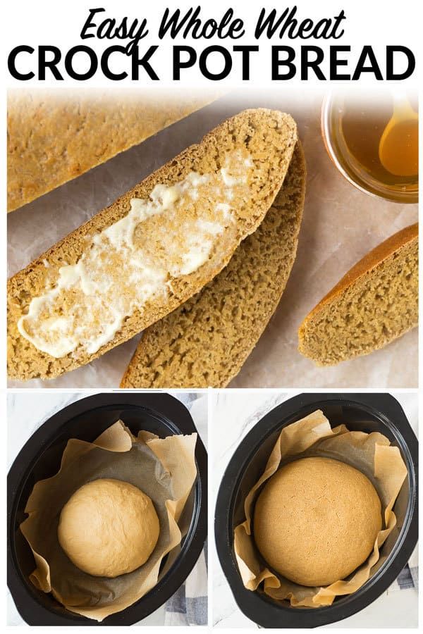 the instructions for making easy whole wheat crock pot bread