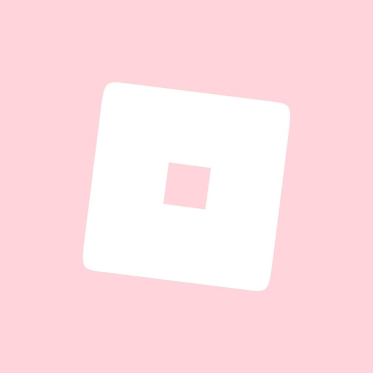 a white square on a pink background