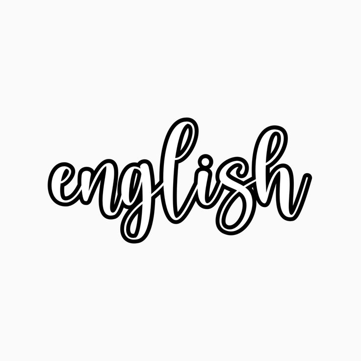 the word english written in black ink