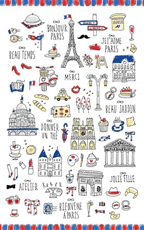 a poster with different things in the shape of paris and other places to see them