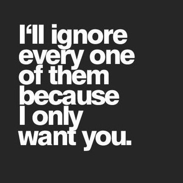 the words i'll ignore every one of them because i only want you