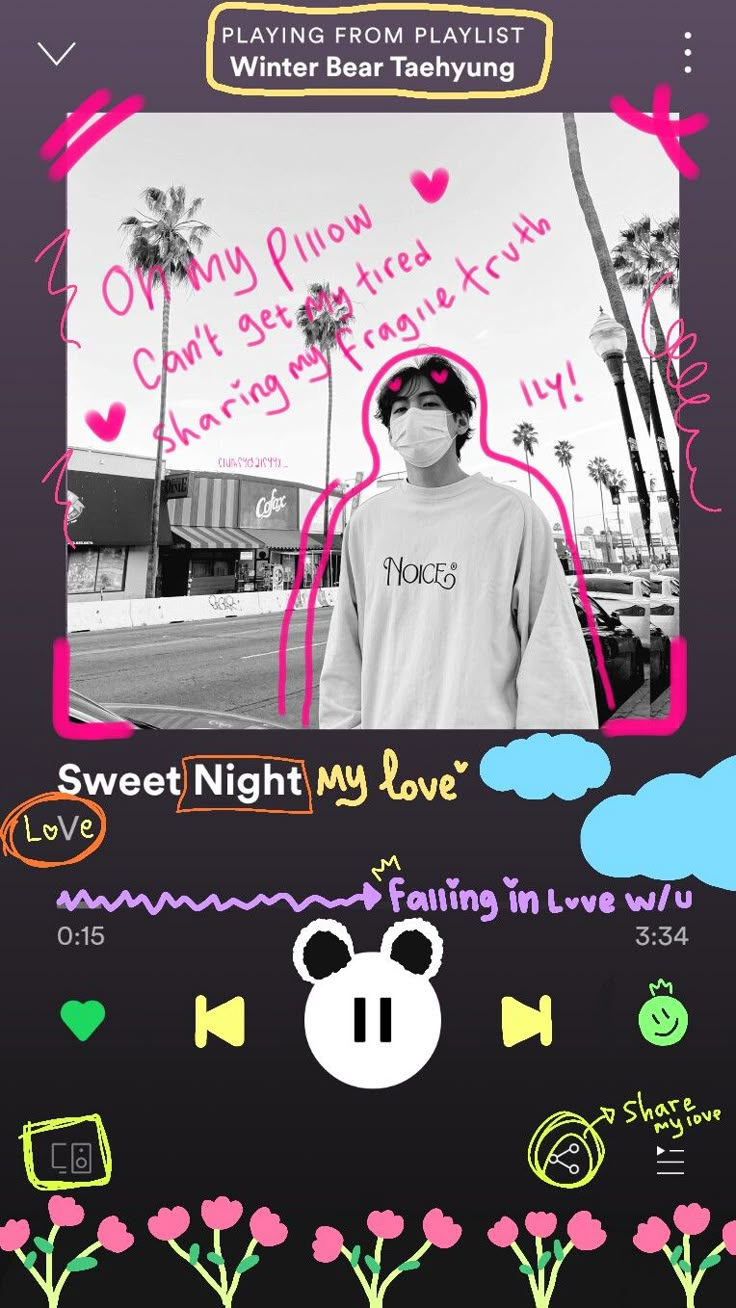 a poster with the words sweet night my love written on it