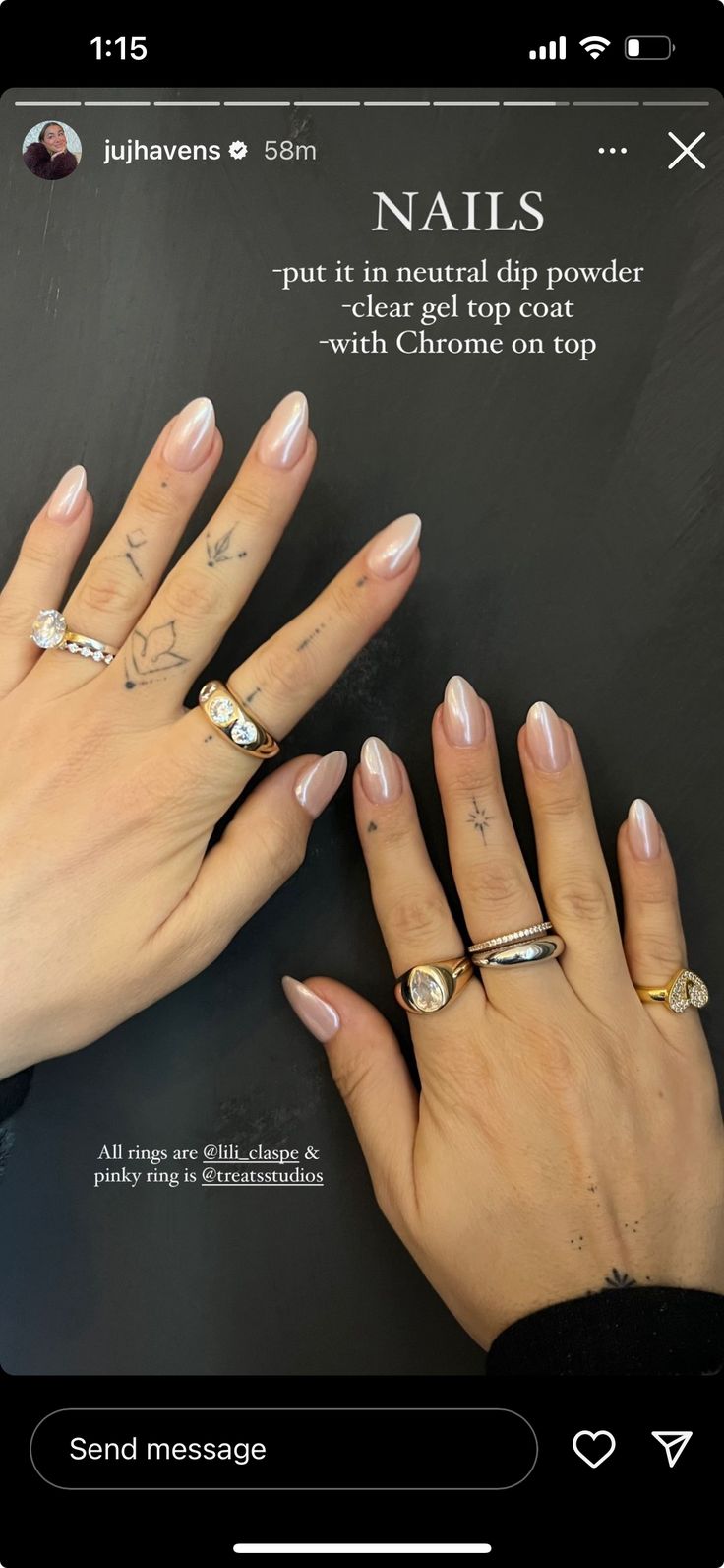 Nude Chrome Nails, Chrome Nails Opi, Nude Chrome, Julia Havens, Wedding Day Nails, Opi Gel Nails, Pink Chrome Nails, Country Nails, Sparkly Nails