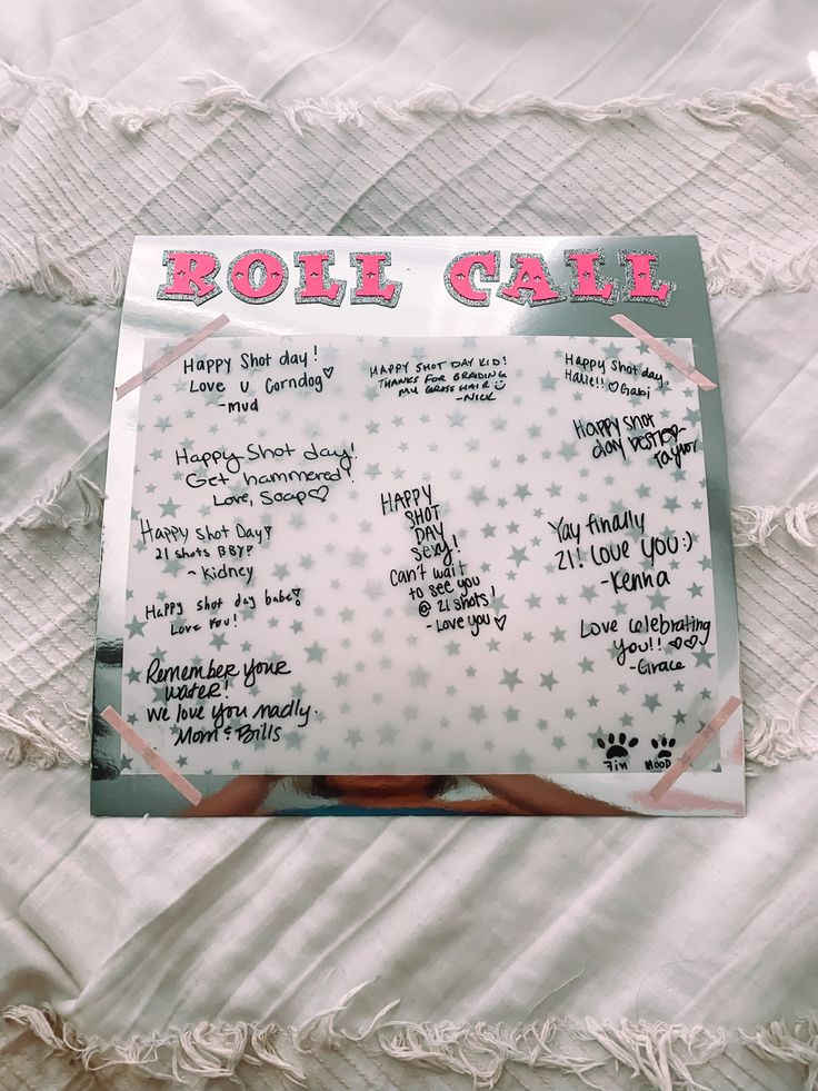 a white sheet with writing on it that says roll call