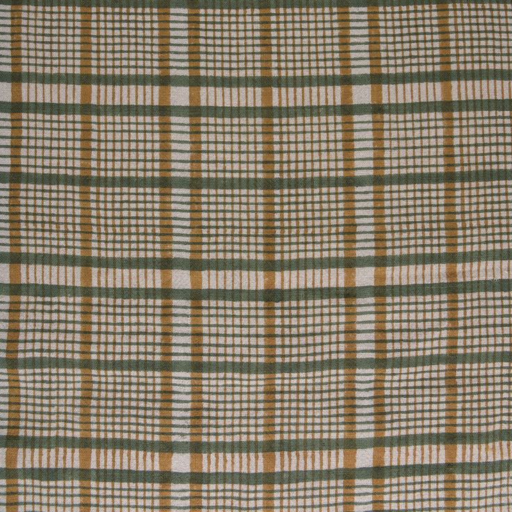 the fabric is green and brown checkered