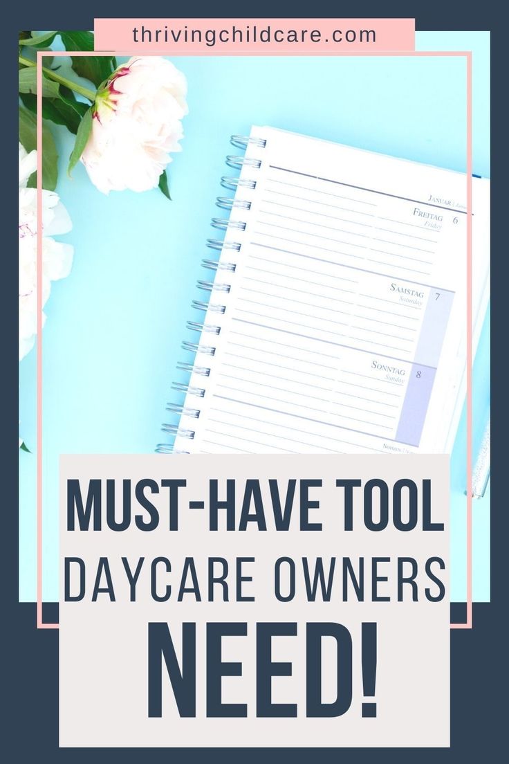 a notepad with the words must have tool daycare owners need on it next to flowers