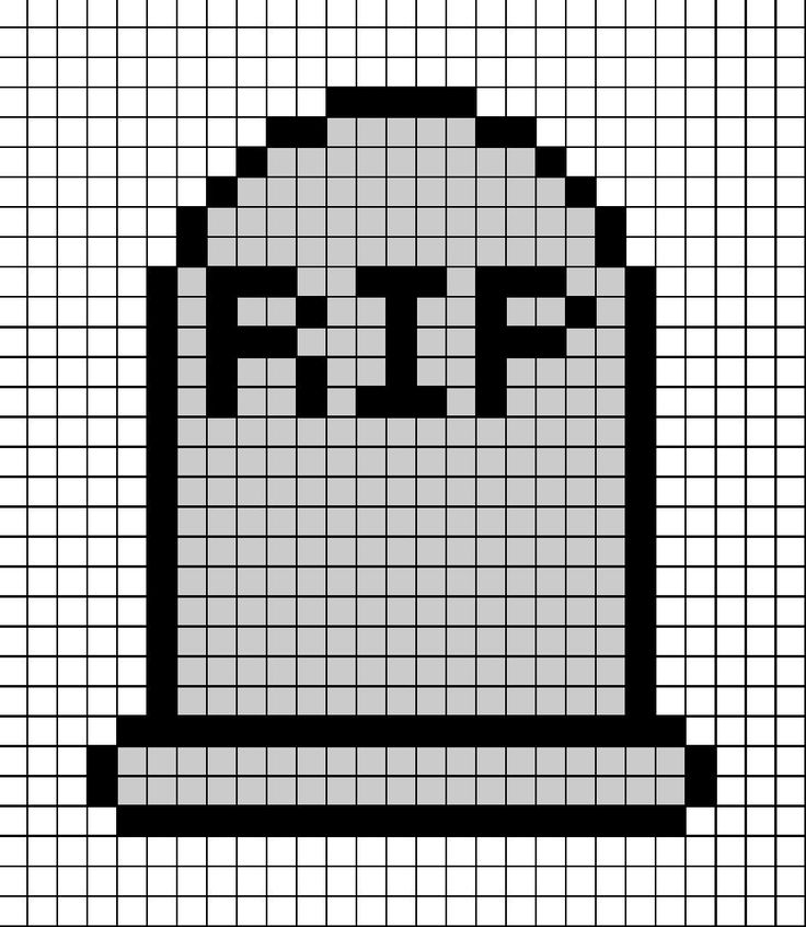 A pixel art template of a light grey, cartoon grave-stone. Pixel Art Ideas Halloween, Pixel Halloween Art, Scream Pixel Art, Witch Pixel Art, Black Pixel Art, Spooky Pixel Art, Goth Pixel Art, Horror Pixel Art, Cartoon Pixel Art