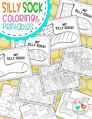 silly sock coloring and printables for kids