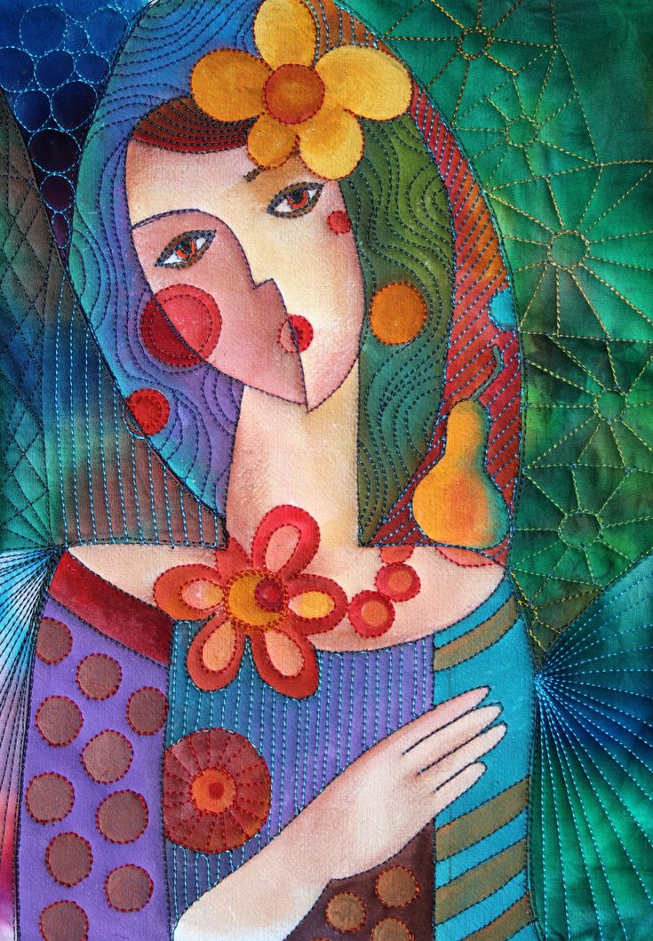 a painting of a woman with flowers in her hair