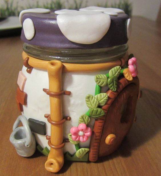 a close up of a ceramic container on a table