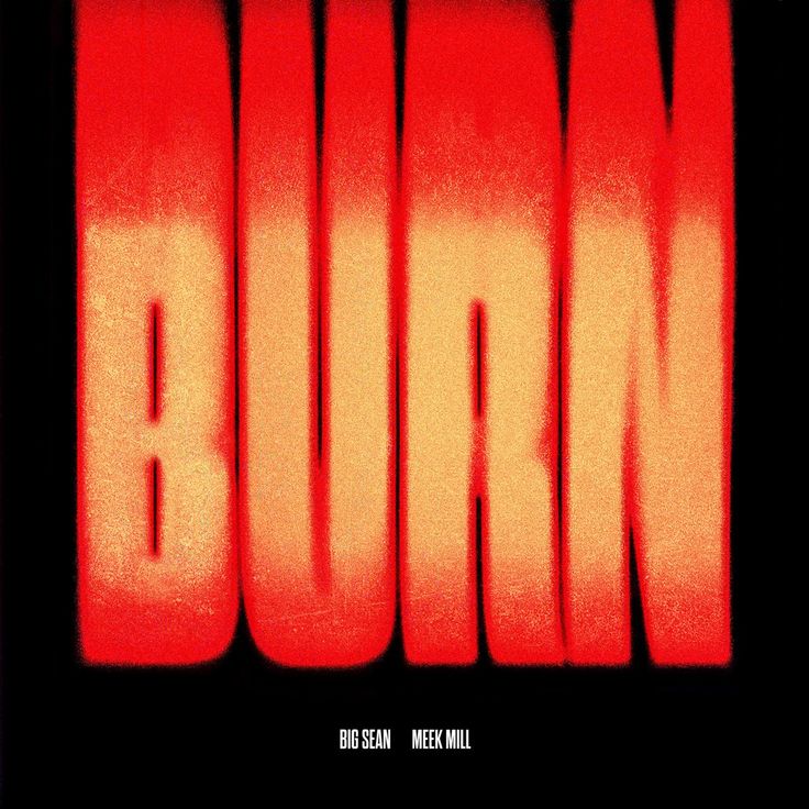 the words burn are in red and black