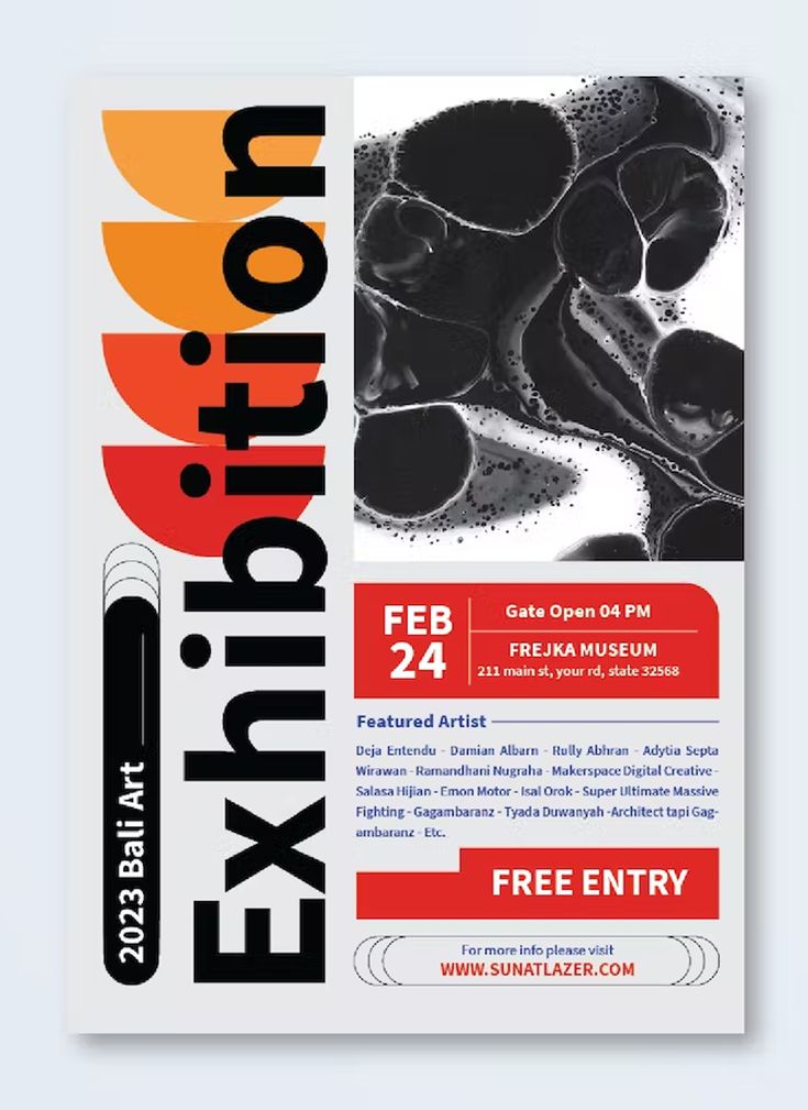 a flyer for an art exhibition