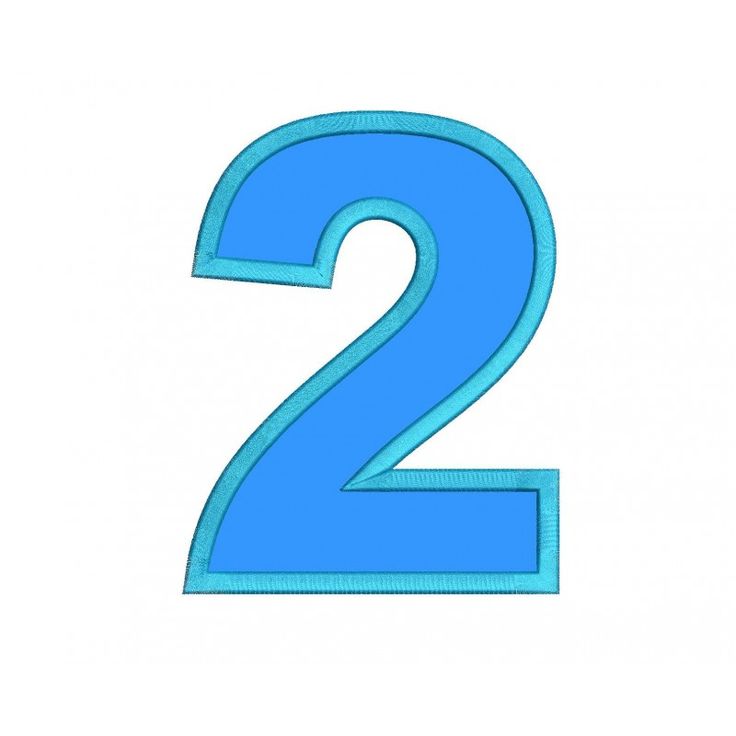 the number two in blue is shown on a white background