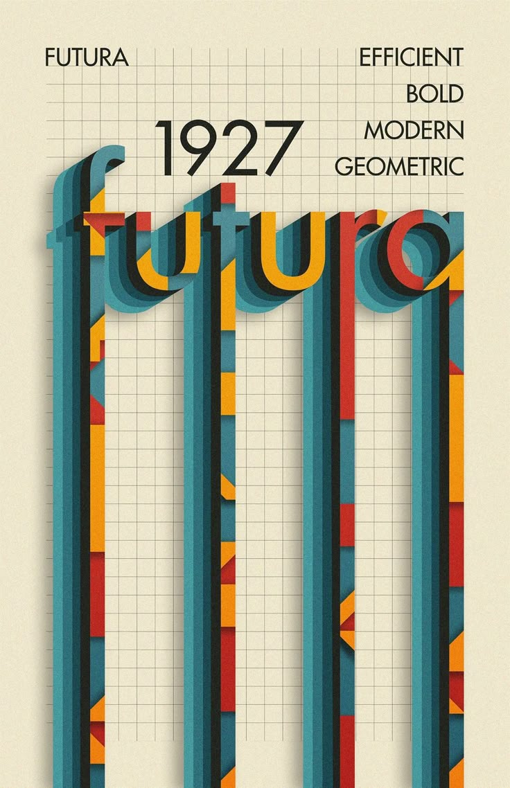 an advertisement for futura, the modern geometric font that has been designed in different colors