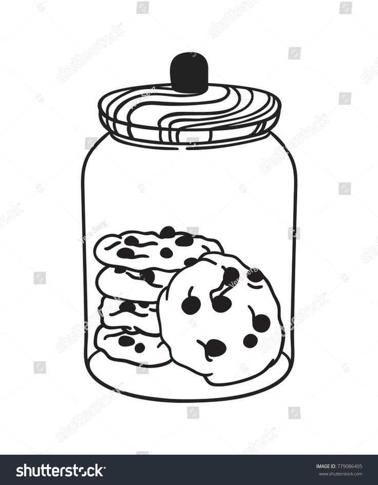 cookies in a glass jar on a white background