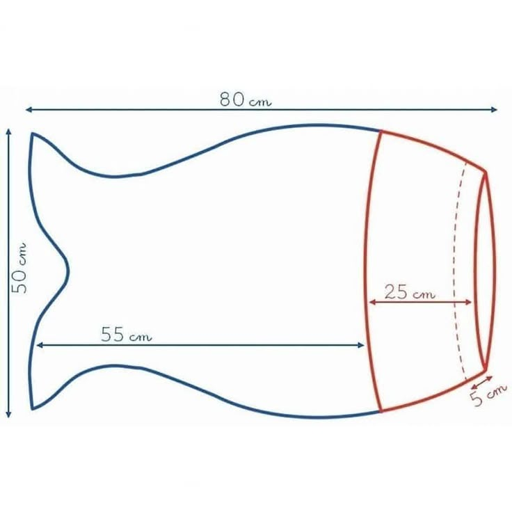 a drawing of a fish with measurements