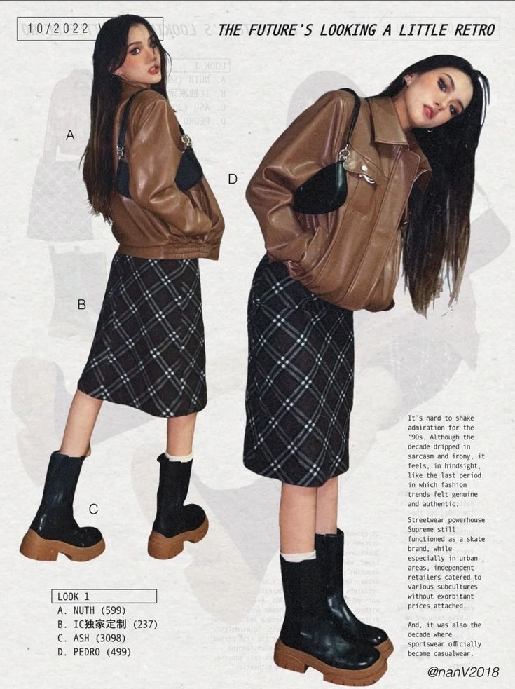 Plaided Skirt Outfit Ideas, Asian Autumn Outfits, Skirt Outfits For Short Women, Japan Inspired Outfit, 90s Winter Outfits Vintage, How To Style Plaid Skirt Outfit, Skirts Winter Outfits, Asian Winter Outfits, Japanese Street Fashion Women