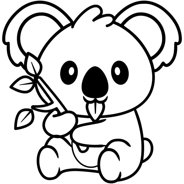 a cute koala bear holding a leaf