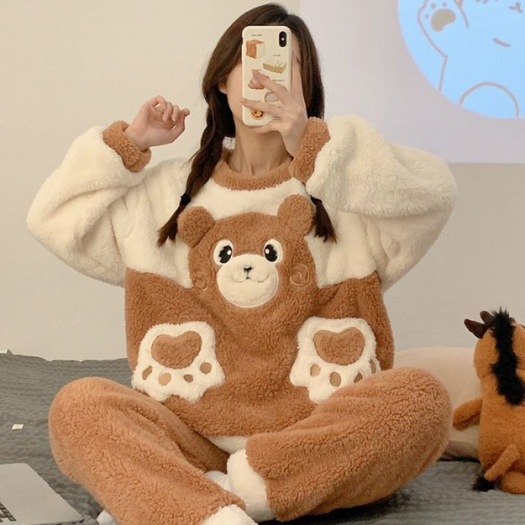 Color: 950 Style, Size: XL Fluffy Pajamas, Kawaii School, Winter Pajamas, Soft Pajamas, Kawaii Clothes, Papua New Guinea, Tanzania, Pajamas Women, Laos