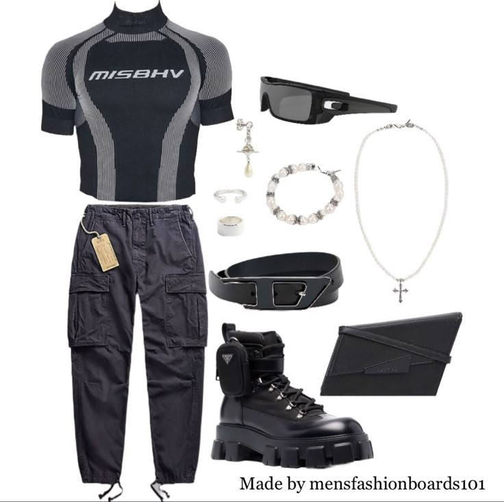 Chrome Men Outfits, Y3k Outfits Men, Techno Rave Outfit Men, Techno Outfit Men, Rave Outfits Techno, Futuristic Outfit Men, Misbhv Outfit Men, Rave Aesthetic Outfit, Misbhv Outfit