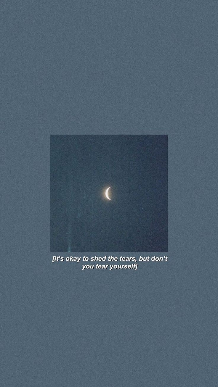 the moon is in the sky with a quote on it that reads, it's okay to find the stars but don't you have yourself