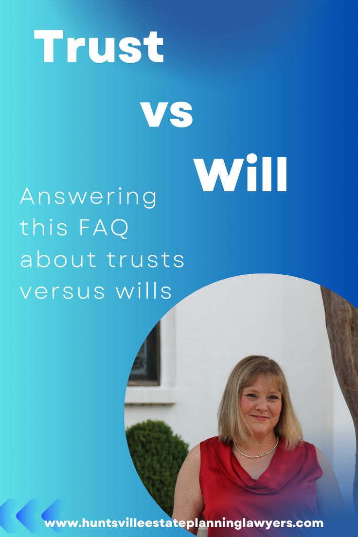 a woman in a red top and blue background with the words trust vs will