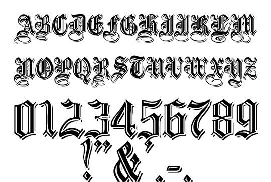 an old english alphabet with some type of lettering