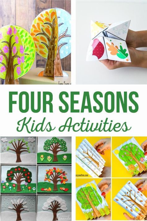 four seasons activities for kids to do with paper plates and other things that are cut into trees