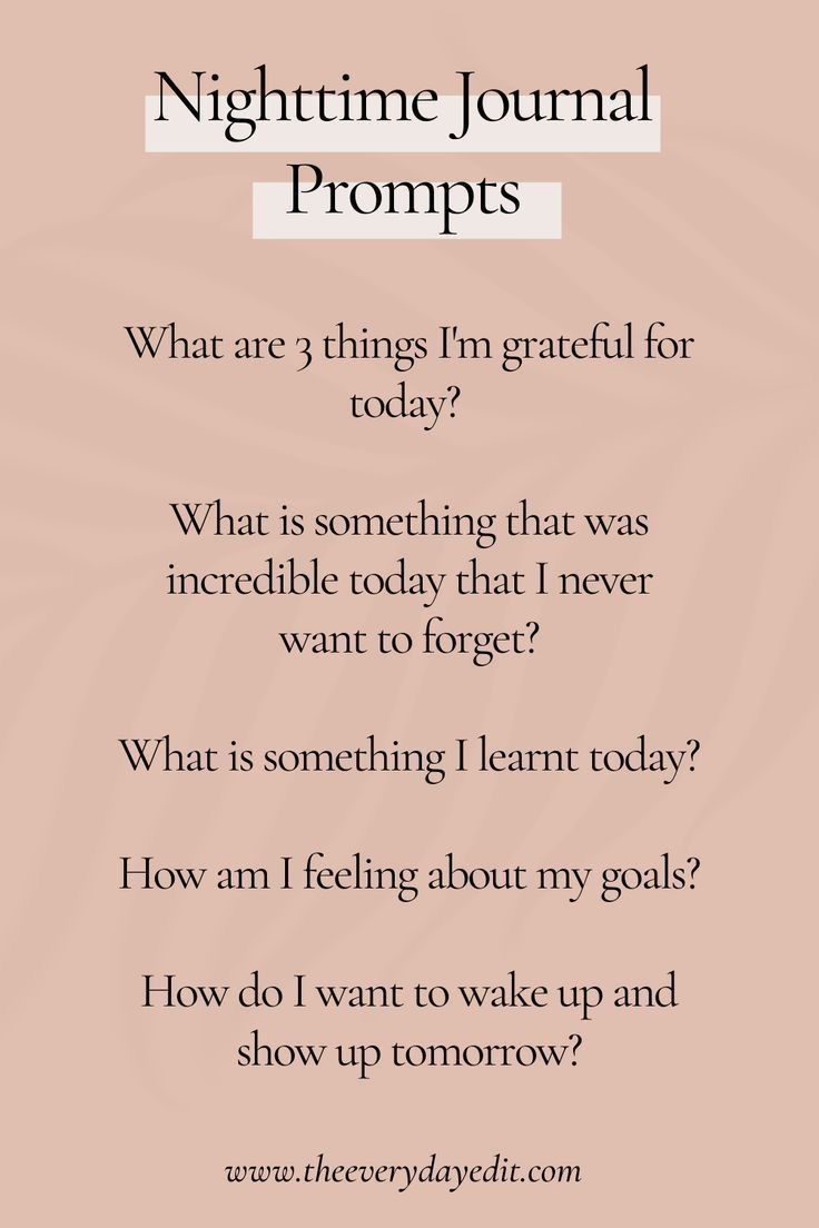 a poem with the words, night time journal prompts and what are 3 things i'm grateful for today?