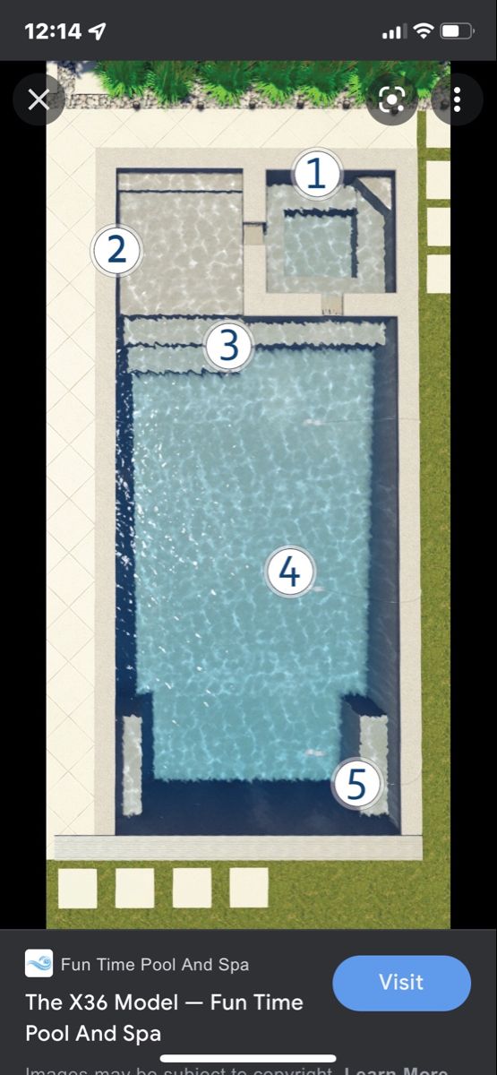 the pool and spa area is shown in this screenshote, with instructions for how to