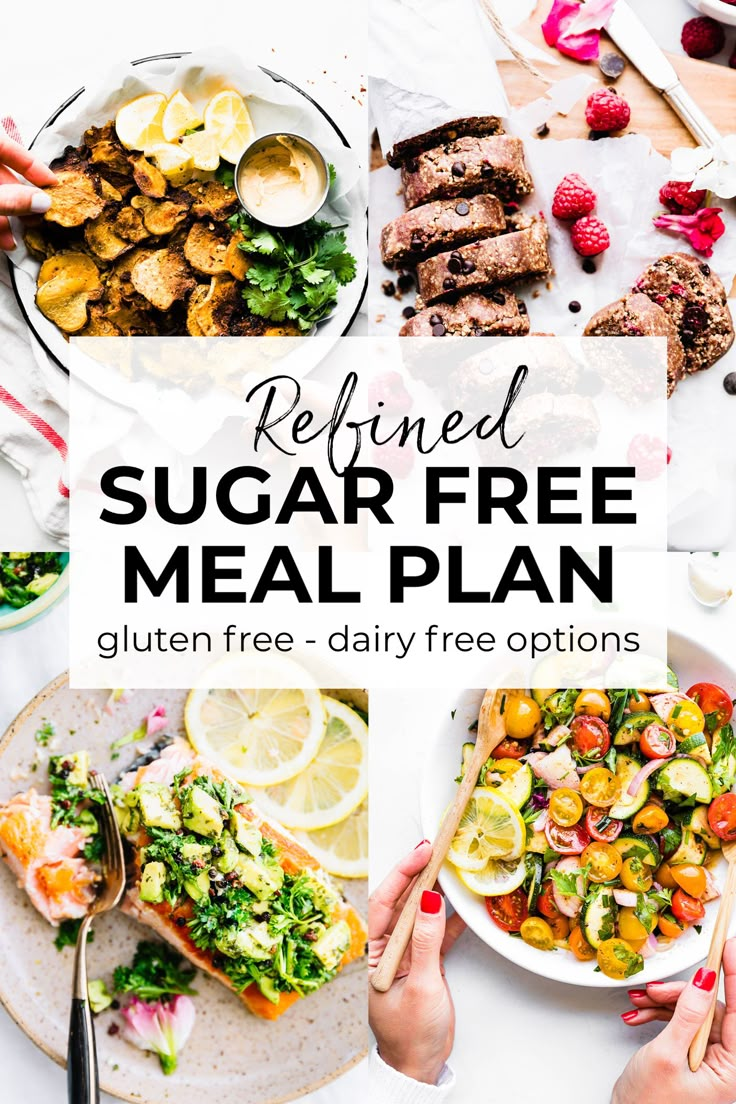 Refined Sugar Free Diet Plan and Guide Sugar Free Meal Plan, Sugar Free Diet Plan, 1200 Calorie Diet Meal Plans, Sugar Recipes, Sugar Free Diet, No Sugar Diet, Ketogenic Diet Meal Plan, Healthier Eating, Free Meal Plans