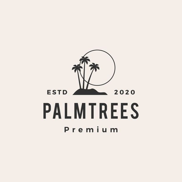 palm trees logo with the words palmtrees premium written in black on a white background