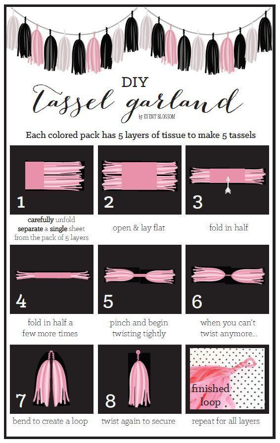 instructions for how to make tassel garlands