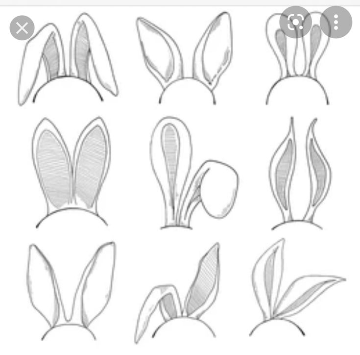 the step by step instructions to draw an easter bunny's ears